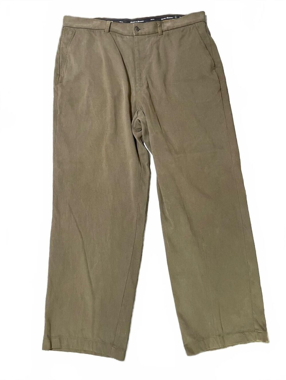 Tommy Bahama Vintage 100% Silk Olive Green Khaki Slack Pants size 38 EUC